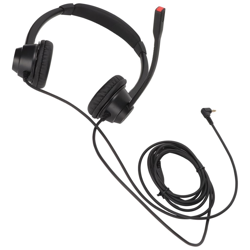 2.5mm Office Headset Dual Ear Telephone Headphone with Noise Cancelling Microphone for Phone Sales H