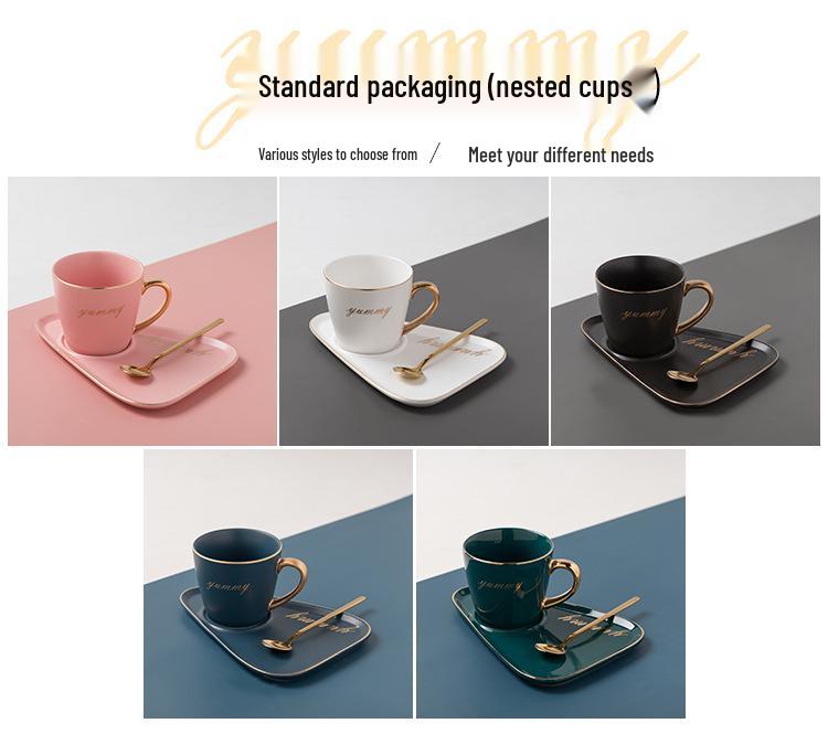 Luxury Triangle Coffee Cup & Saucer Set with Spoon - Ideal Gift with Custom Logo