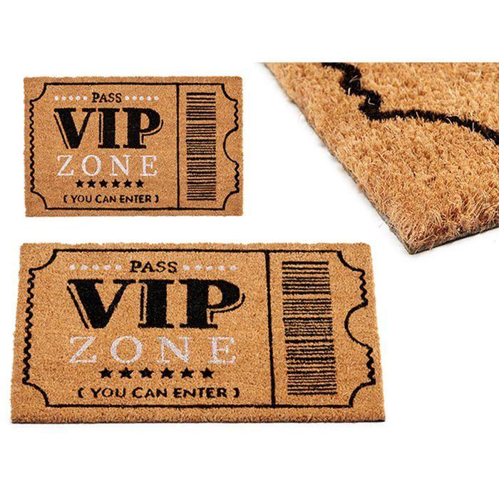 Paillasson fibre de coco - Gift Decor - Imprimé VIP - 60x40 cm - PVC - Lot de 10 - Résistant - Antidérapant