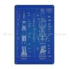 SPACEX Super Heavy Starship SpaceX Blueprint  Metal Club Customize Wall Decor Decoration Bar Cave Tin Sign Poster