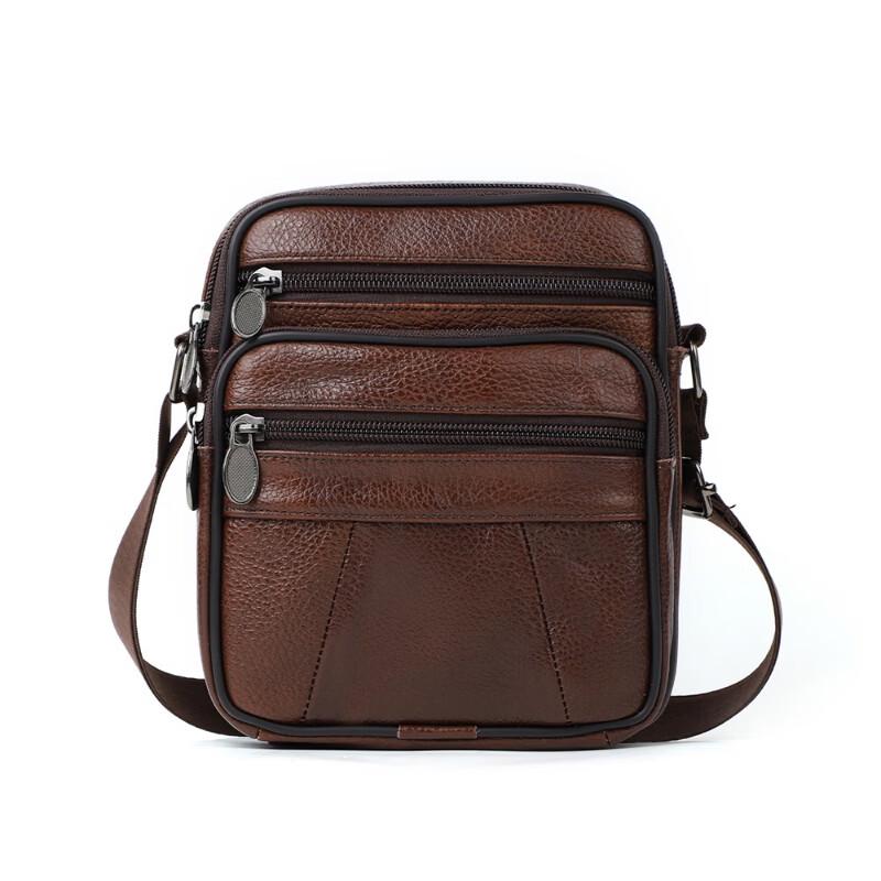 

Li Shen Men s Top-Grain Leather Crossbody Chest Bag