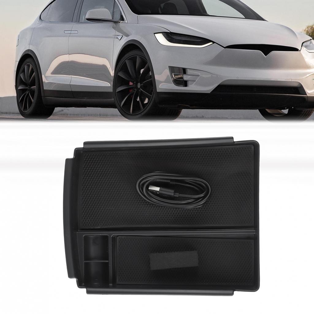 Console Armrest Storage Box Wireless Charger For Tesla for Model X