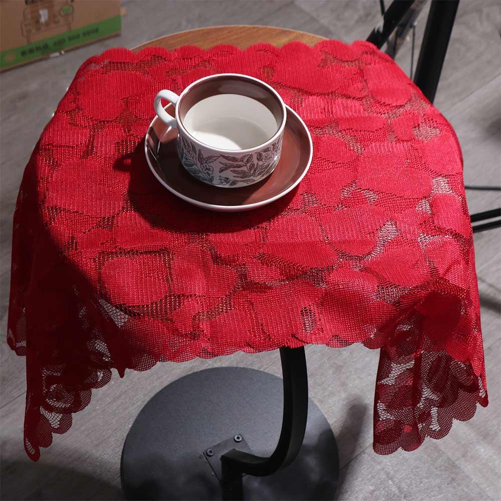 Wedding Lace Red Heart Table Runner Festival Supplies Valentines Day Table Cover Love Romantic Tablecloth Table Decoration