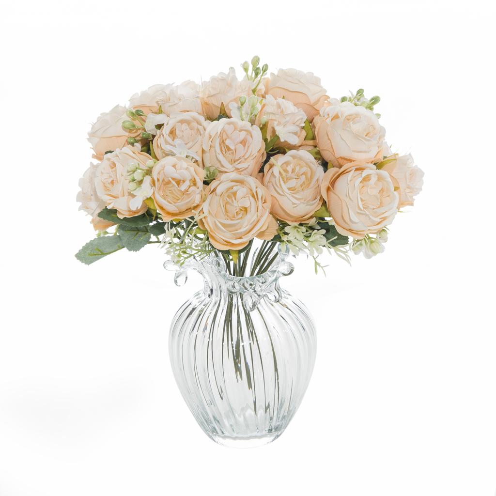 Artificial Flower Vase for Home Decoration Accessories Wedding Scrapbook Peony Candy Box Arrangement Christmas Silk Rose Bouquet
