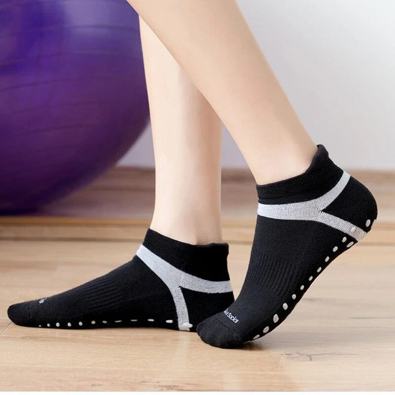 Baumwolle Atmungsaktive Anti-rutsch Frauen Yoga Socken Pilates Socken Sport Fitness Gym Ballett Tanz Socken Terry Socken