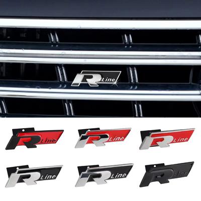 2026 Hot For VOLKSWAGEN VW Car Styling Front Grille Badge Decoration Rline Metal Emblem For Volkswagen VW Golf 4 5 6 7 8 Passat
