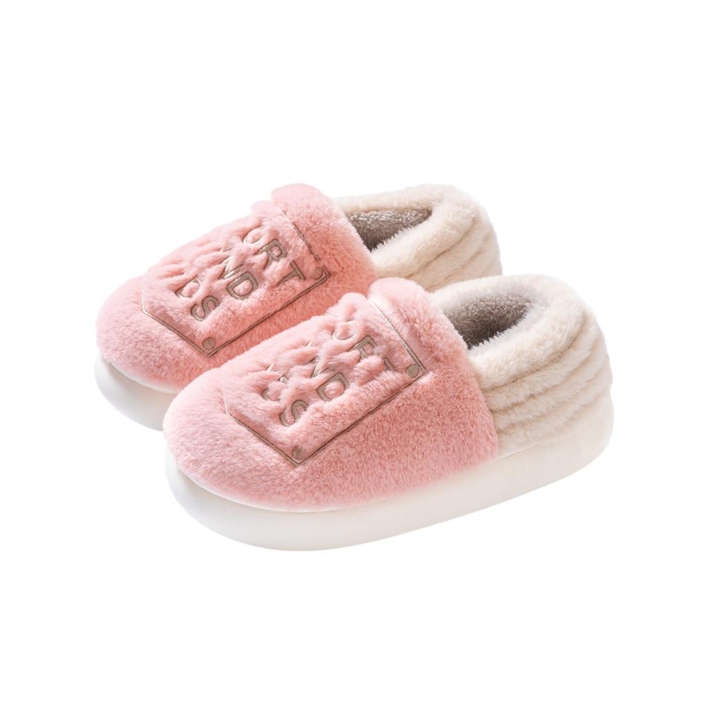 Baumwollpantoffeln Damen Herbst und Winter Indoor Zuhause Tasche Absatz Dicksohlige Oberbekleidung Warmes Einschluss Plüsch Baumwollschuhe Herren