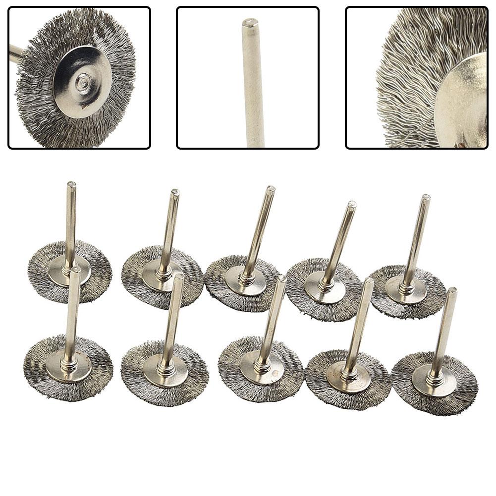 Wheel Brushes Polish Set # Tools 10pcs Wire Rotary Accessories For  22mm 10x