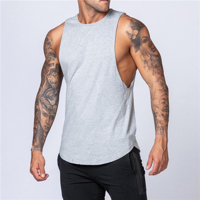 Men's Solid Color Loose Cotton Summer Singlet – Sleeveless Bodybuilding Fitness Vest