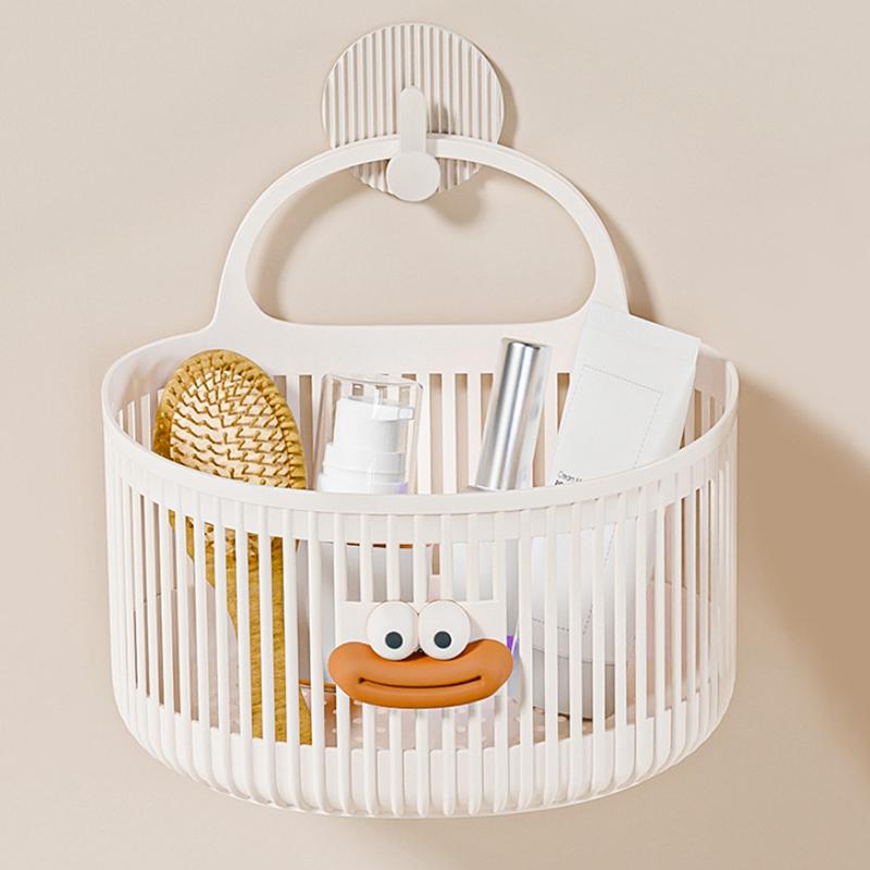 Multifunctional Cartoon Small Hanging Basket Bathroom Face Towel Storage Basket Kitchen Dormitory Bedside Wall Hanging Basket S розовый