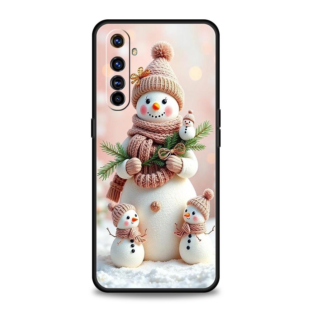 Christmas Snowman Case For Realme C67 C63 C55 C53 C35 C25 C21 GT 2 3 5 6 10 11 12 13 Pro Plus 5G Soft TPU Phone Cover Fundas Bag