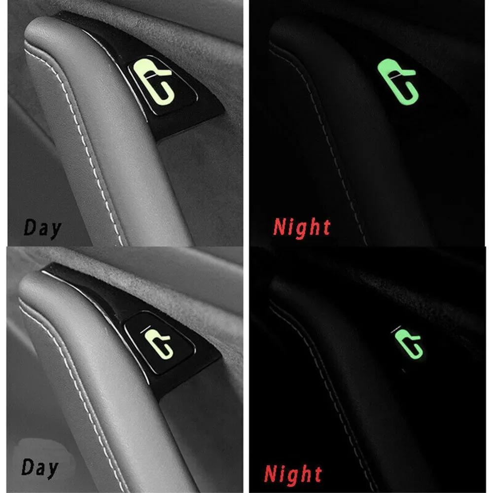 Adesivi Luminosi per Pulsante di Apertura Portiera Auto per Accessori Tesla Model 3 Adesivo Promemoria Apertura Portiera Interruttore Alzacristalli Bracciolo