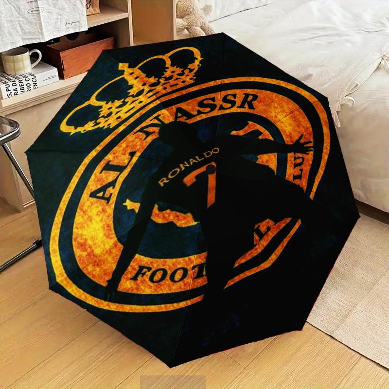 1PC Nassr Football Club Crest Printed Umbrella Folding umbrella, automatic umbrella 8-Frame for Travel, camping Fan gifts Christmas Gifts