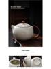 High-End Beige Ru Ware Kung Fu Tea Set: Teapot, Gaiwan, Teacups, and Fair Cup in Gift Box
