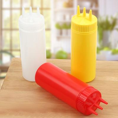 Ketchup Würzmittel Essig Öl 3-Loch Karaffe Behälter Spender Quetschflasche