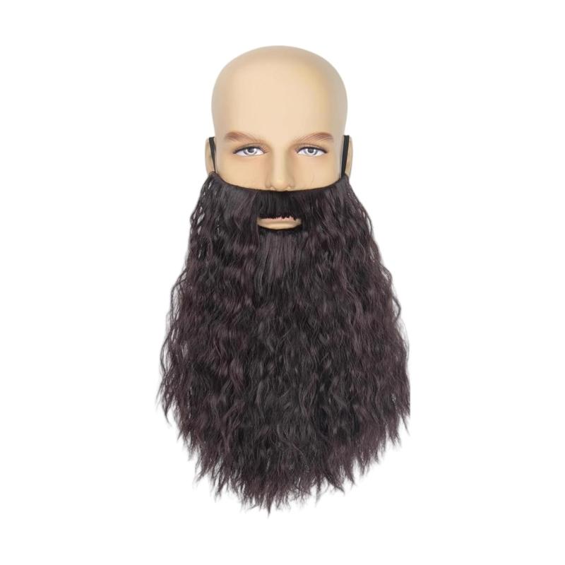 Halloween Party Fake Beard,Funny Fake Mustache Beard for Cosplay Supplies,Costume Party Realistic False Facials Hair