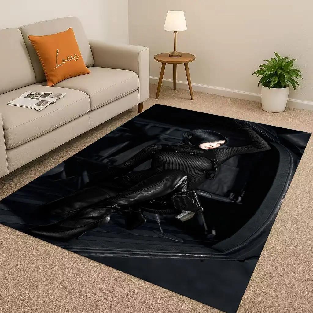 3D Leon R-Resident Evil Game Cartoon Living Room Non-Slip Area Rug Soft Carpet for Bedroom Playroom Sofa,Easy Clean Home Doormat