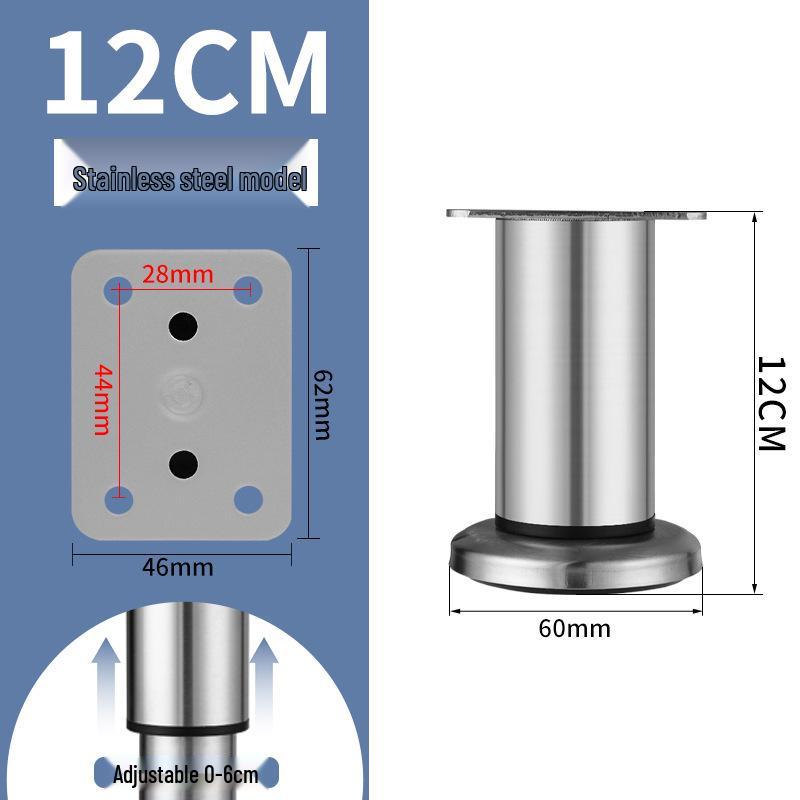 Adjustable Stainless Steel Legs for Sofa, TV Cabinet, Coffee Table, Bathroom Cabinet, and Bed.