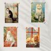 10PCS 10×15CM Oil Painting Of A Kitten Posters Sticker Graffiti Cafe Laptop Wall Decor For Room Creative Art Pictures Sticker