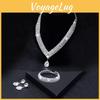 Wassertropfen Halskette Ohrring Armband Set Mit Zirkonia Für Braut Hochzeitskleid Zubehör