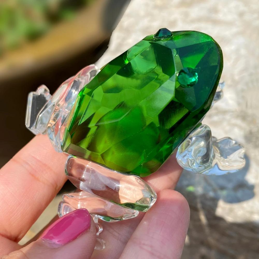 Transparent Crystal Frog Figurines Handicraft Simulation Animal Decoration  Garden Ornament