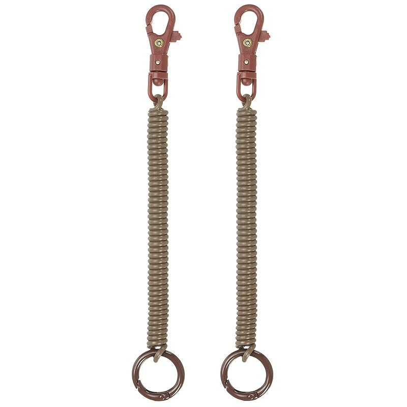 

[PATIKIL] retractor blue coil spring key chain 2 pieces Anti-lost key chain holder lanyard cord metal lobster crab Spooky ring 17.5cm for key wallet