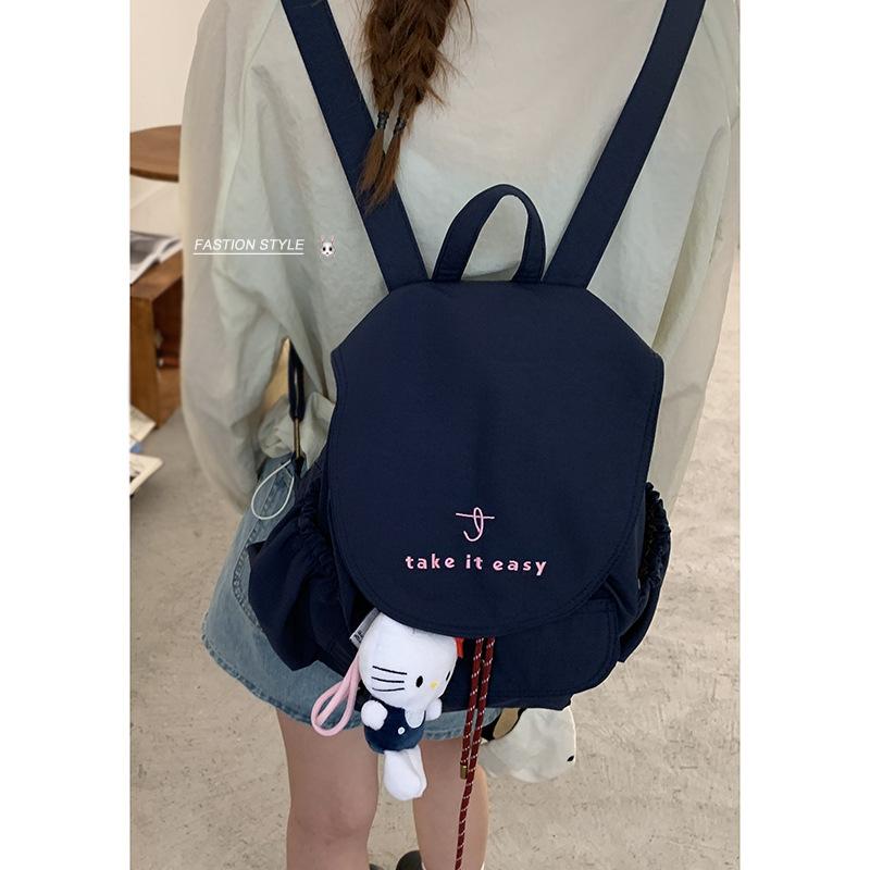 Korean Version of College Style Casual Backpack Women's 2025 New Large-capacity Canvas Bag Fashion Travel Backpack