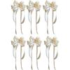 A25F-Creative Party For Bridal Shower Wedding Decoration Candlestick Bow Ribbon 6 Pairs