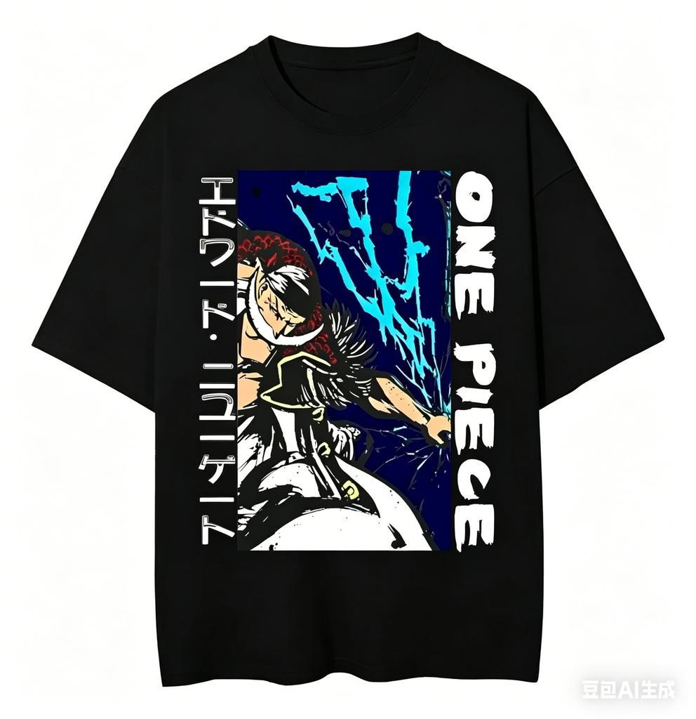 2026 Summer One Piece Retro Cosplay Tshirt Unisexs Oversize Casual Cotton Printed Shortsleeved Unisex Childrens Sports Shirt