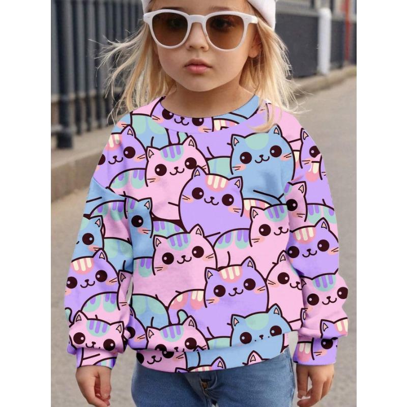 Children's Sweatshirt Autumn New Style Loose and Western Style Children's Spring and Autumn Cartoon Round Neck Sweatshirt RA02