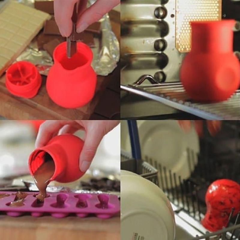 Molde para Derreter Chocolate Molho de Manteiga Leite Silicone Panela Cozinha Calor Microondas
