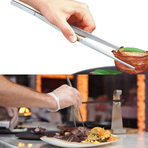 Kitchen Tweezers, Stainless Steel Long Tweezers, 2 Pieces, 12 Inch (30cm) Long, Cooking Tweezers, Long Food Tweezers, Extra Long Stainless Steel Tweez