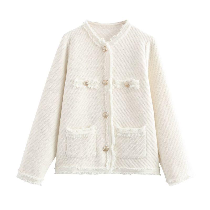 Kaslead New Arrival Women's Clothing Fashion Style Twill Knitting Burr Long-Sleeved Thickened Sweater Cardigan Coat