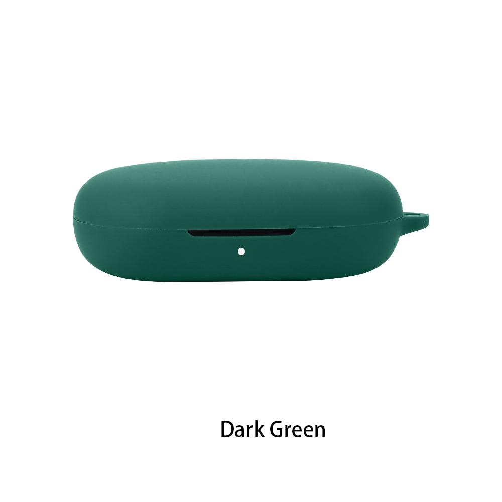 

Для HONOR TiinLab чехол однотонный силиконовый ударопрочный чехол для наушников Bluetooth для HONOR Tiin Lab earphone box HONOR TiinLab темно-зеленого