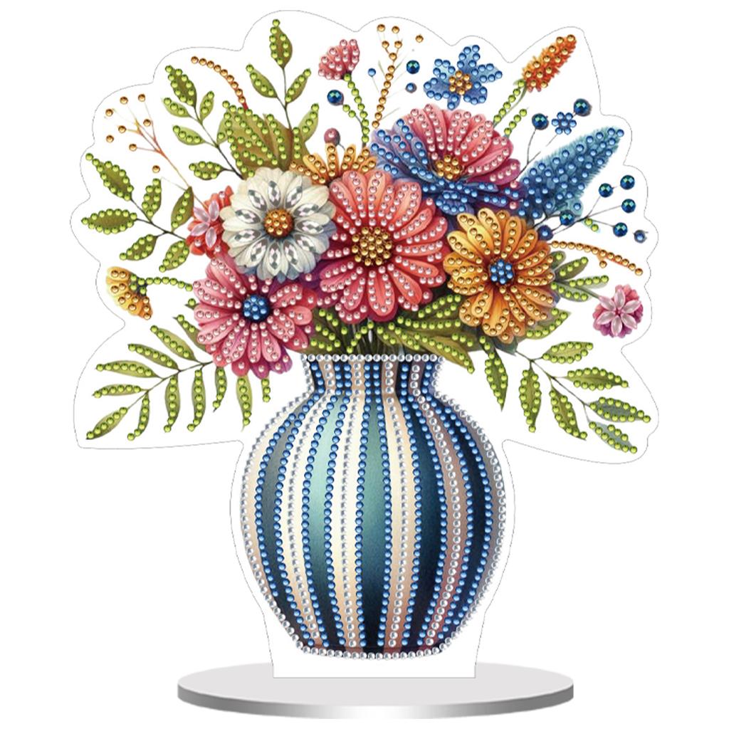 2D/Flat DIY Diamond Painting Tabletop Ornaments Kit Double Sided Print Single Side Drill for Living Room Home Office Decoration