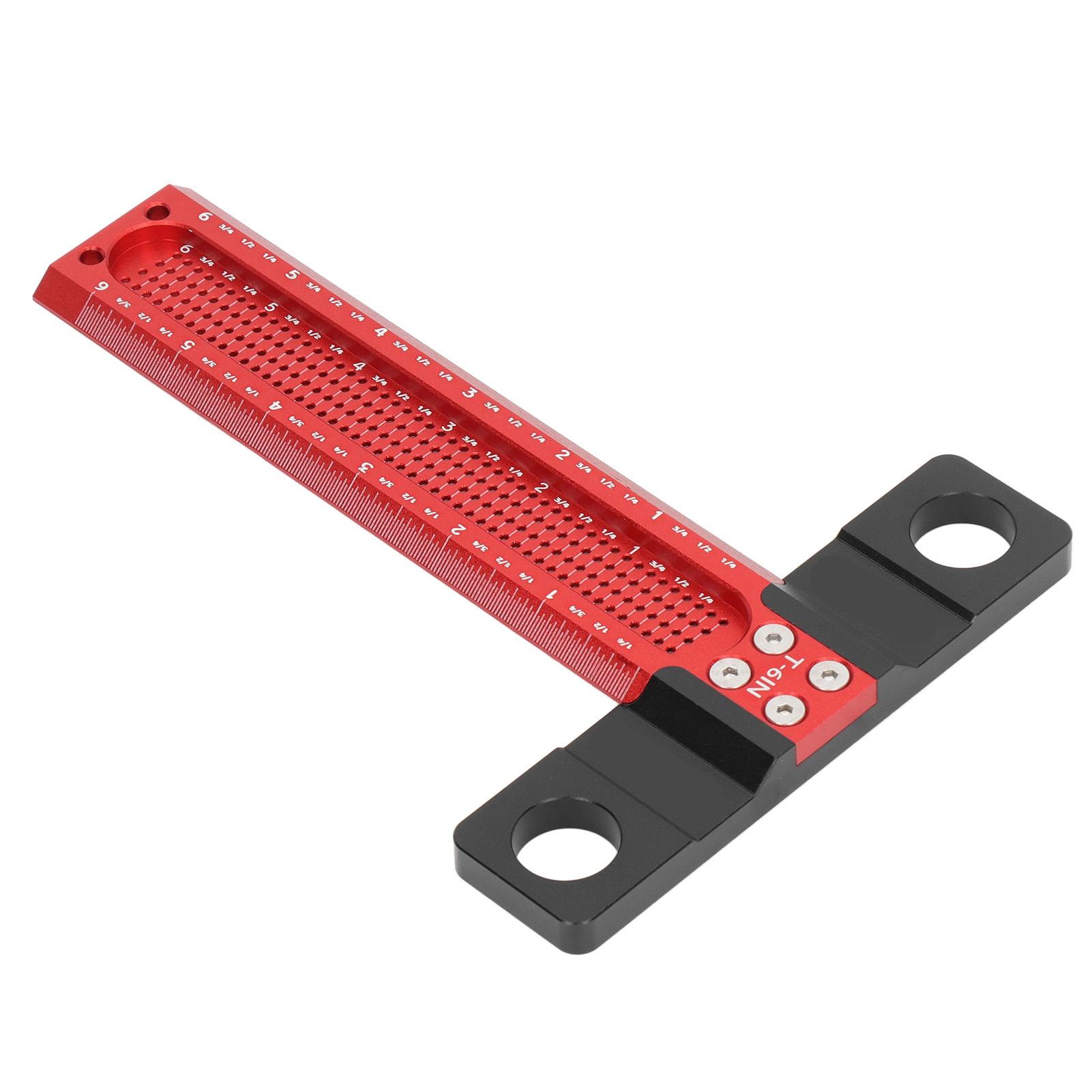 

Hole Marking T Ruler Aluminum Alloy Wear Resistant Hole T Type Scriber Gauge for Woodworking