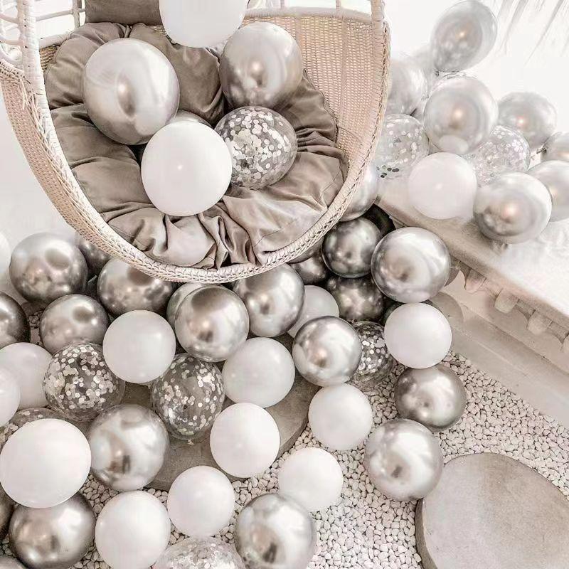 Birthday Decoration Balloon Package Thickened Metal Balloon Proposal Confession Balloon Wedding Party Scene Arrangement Balloon 100pcs