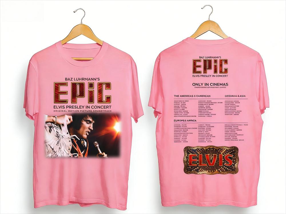 Elvis Presley 2026 Konsertturné Vintage Rock T-shirt Turnéschema Dubbelsidigt Tryckt Bekväm Retro Högkvalitativ T-shirt
