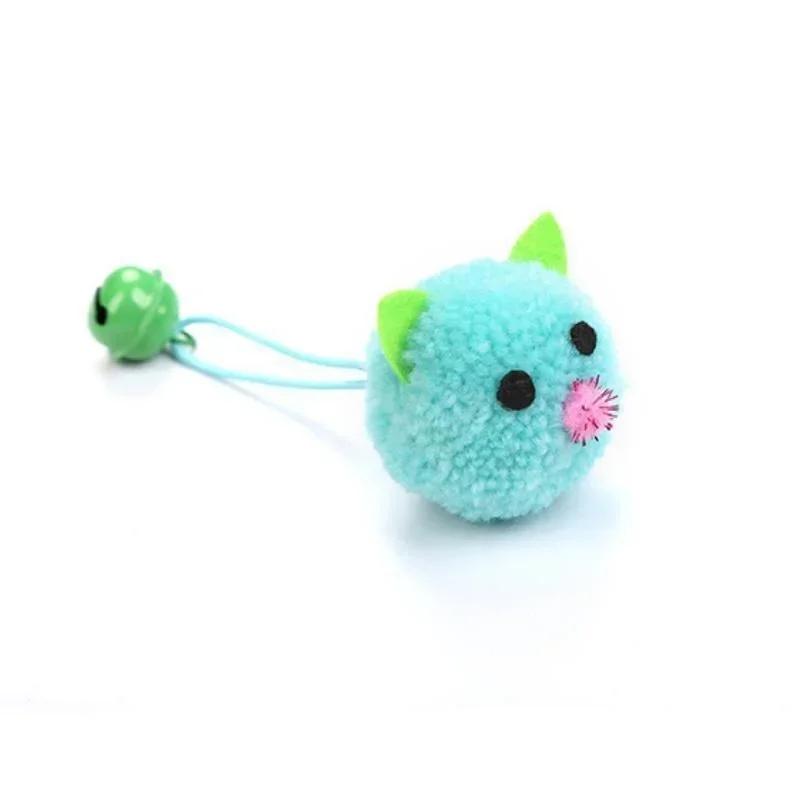 

Cat Toys Interactive Plush Mouse Head Shaped Pet Toys With Bell Kitten Cats Playing Scratch Training Toy синій