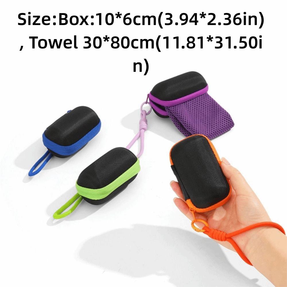 Portable Polyester Cooling Towel Microfiber With Case Sports Towel Absorbent Ice Towel Outdoor