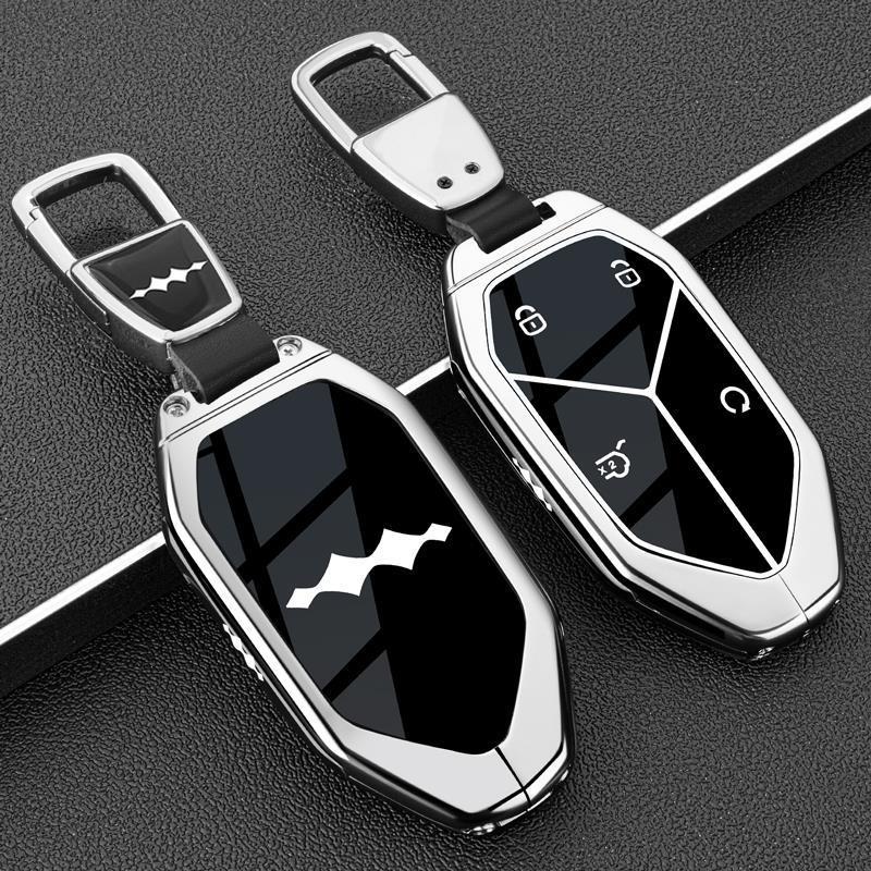 Car Key Case Cover Shell Fob For BYD Equation Leopard 8 Leopard 5 2025 2024 Zinc Alloy Leather Protection Holder Accessories