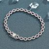 Luxury Solid Platinum PT950 Women's Red Blue Green Moissanite Diamond Bracelet Rob Tennis Bracelet