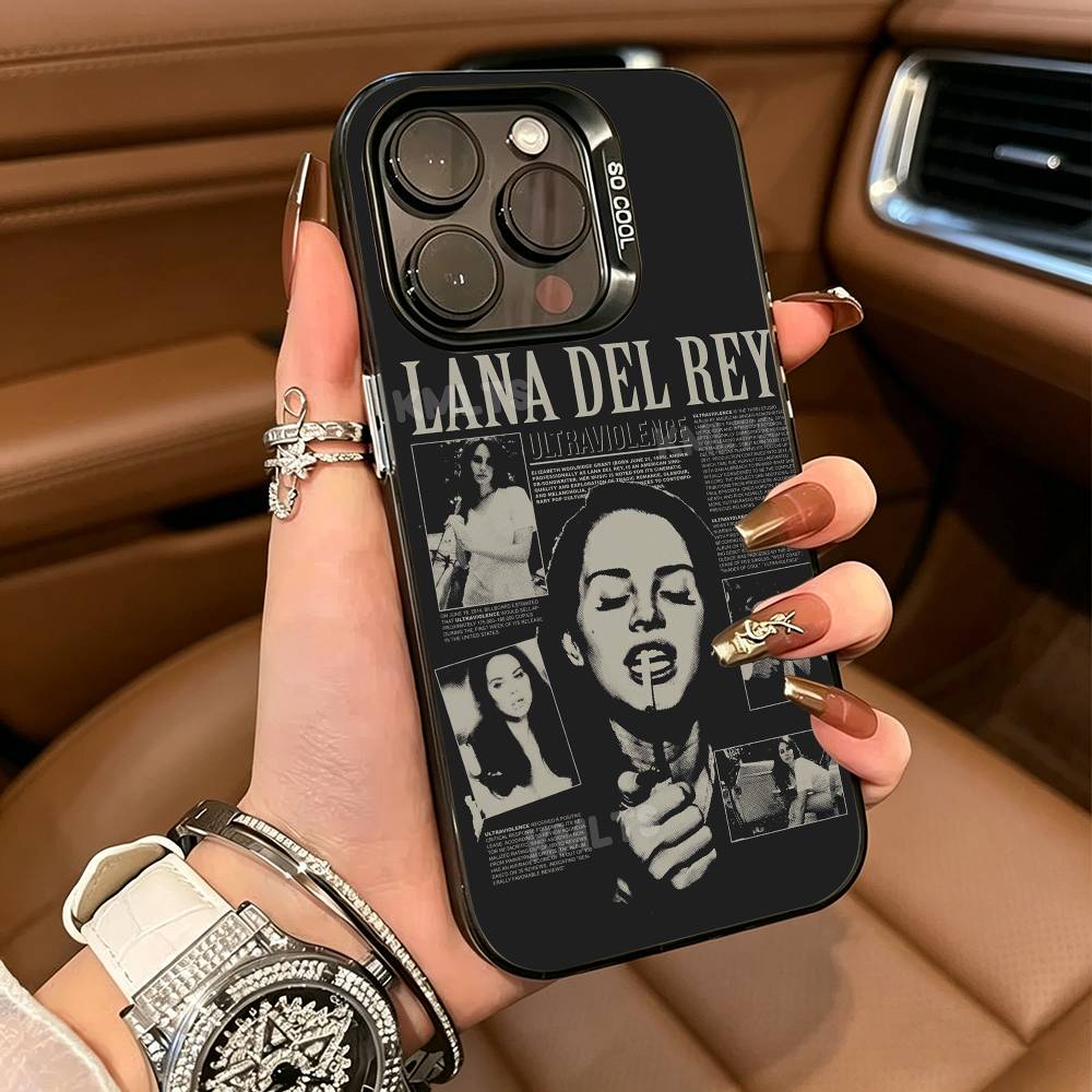 Vintage Singer Lana Del Rey Phone Case For iPhone 17,16,15,14,13,12,11 Plus Pro Max Colored Silver Phone Case
