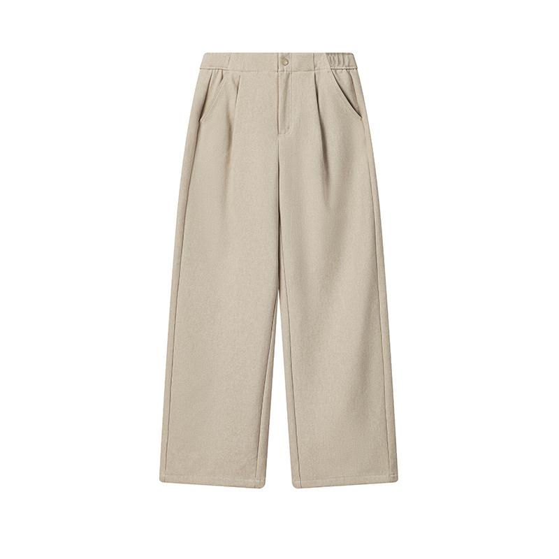 Fila White Classic Fashion Simple Relaxed Comfortable Versatile Straight Leg Woven Casual Pants Women Bottoms Cream F11W613802FBG