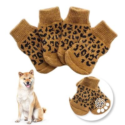 4Pcs Pet Socks Warm Soft Comfortable Dog Socks Durable Anti-Slip Winter Pet Paw Protector Pet Supplies