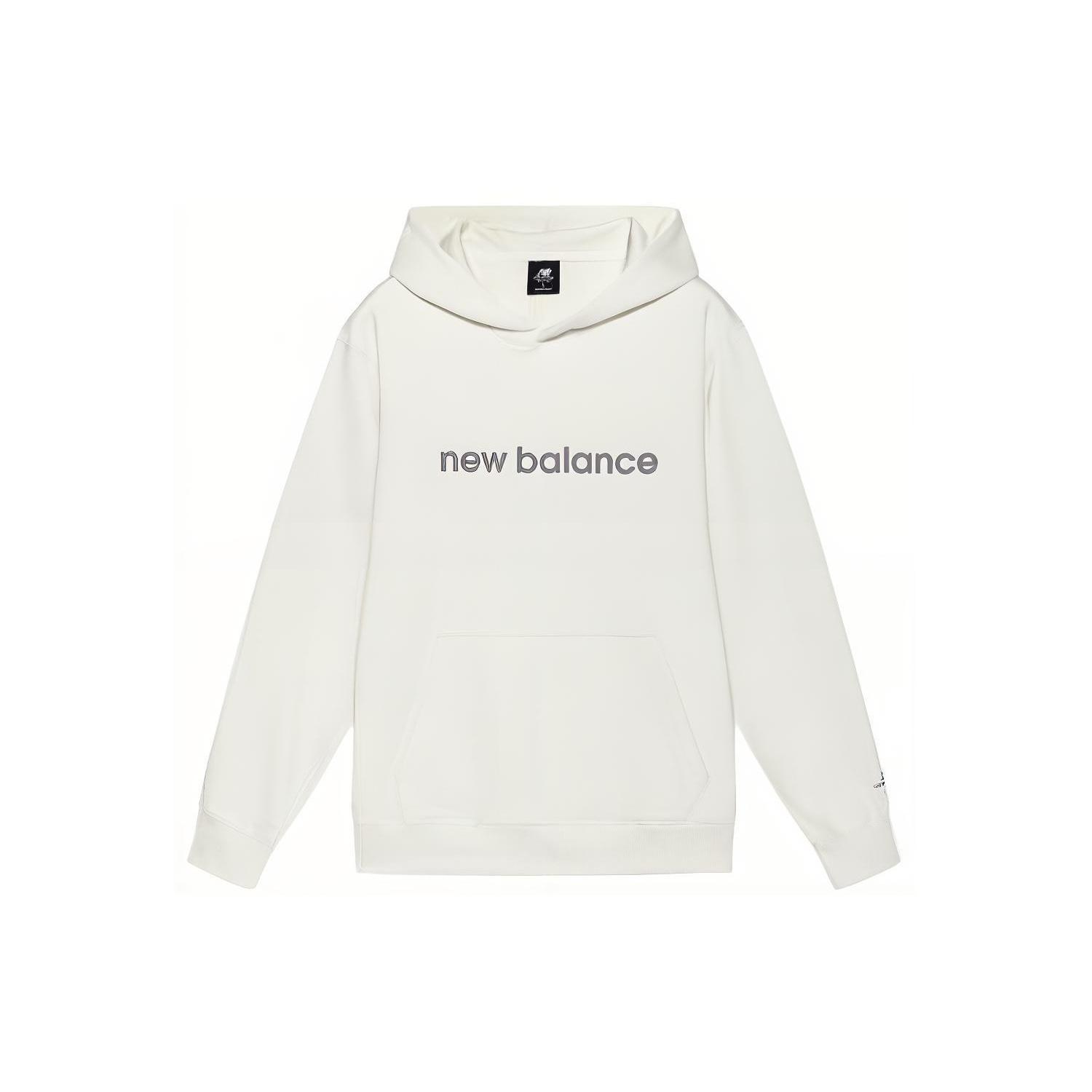 New Balance Logo Print Hoodie Asia Sizing White Unisex AMT21361-IV L