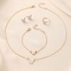 Chic Butterfly Pendant Necklace Bracelet Ring Earrings Set for Fashion Forward Women Looking To Enhances Their Outfits