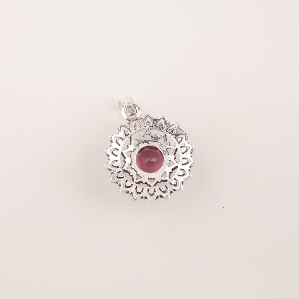 Rhodolith Edelstein 925 Sterlingsilber Schmuck Handgefertigt Partywear Anhänger 1.14" CP-30-7