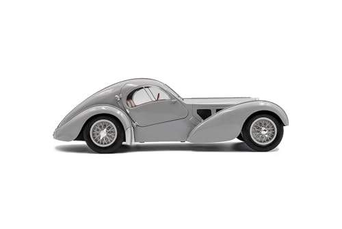 Solido Bugatti Atlantic Diecast Car 1/18 Scale Bugatti Atlantic Type 57 SC 1937 (Gray) [Parallel Import]