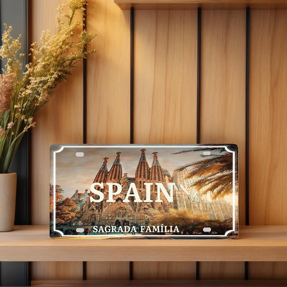 YZFQ Spain Madrid  Vintage Metal Sign Barcelona Tin Plate Tourist Souvenir For Wall  Bar Garage Home Decor 12X6inch JM-0174